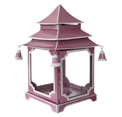 LARGE 31cm Pagoda - Pink with White Trim