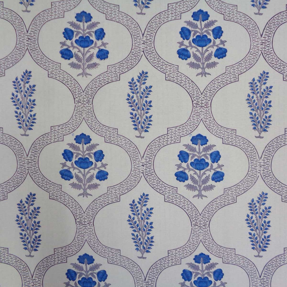 Block Printed Tablecloth 'Zaanh - Blue'