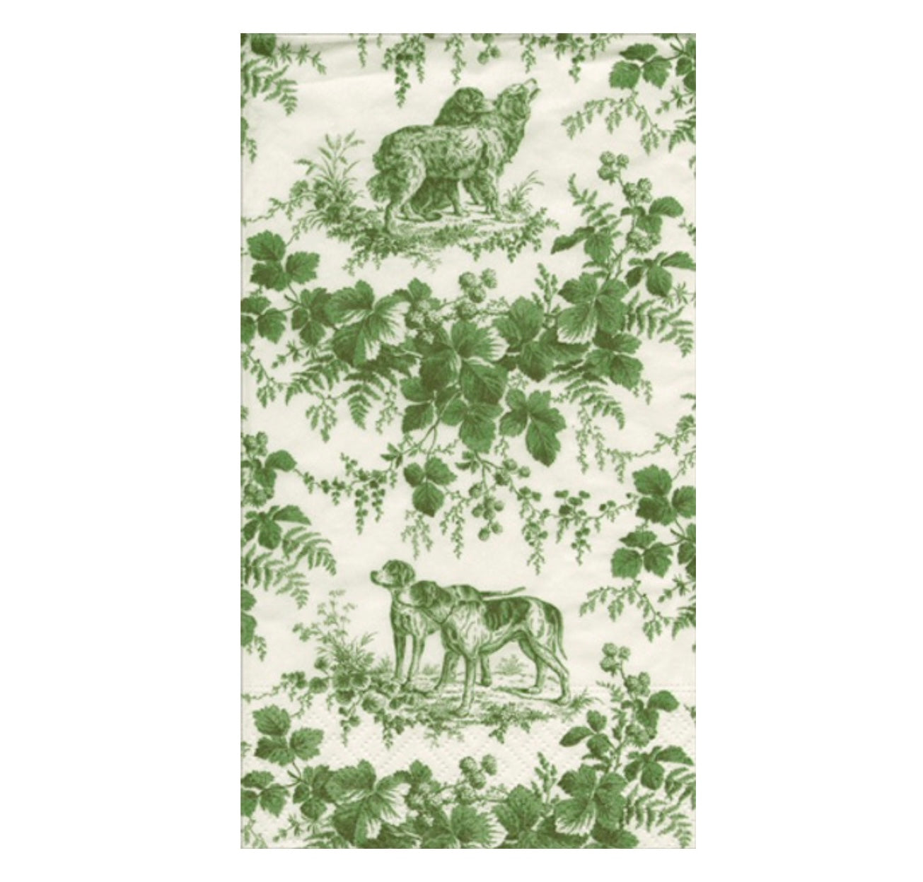 Caspari PREMIUM Guest Napkins - Huntington Toile Evergreen