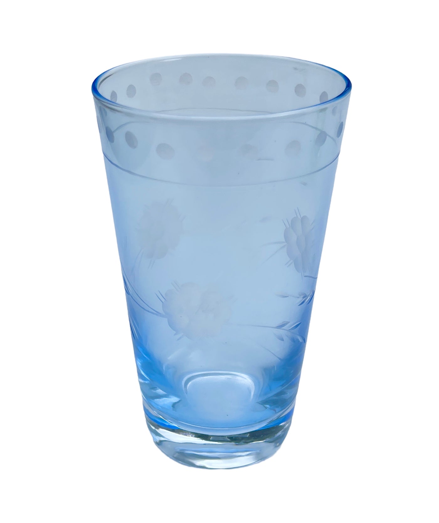 Set of 2 'Petra' Etched Glass Tumblers - Soft Blue