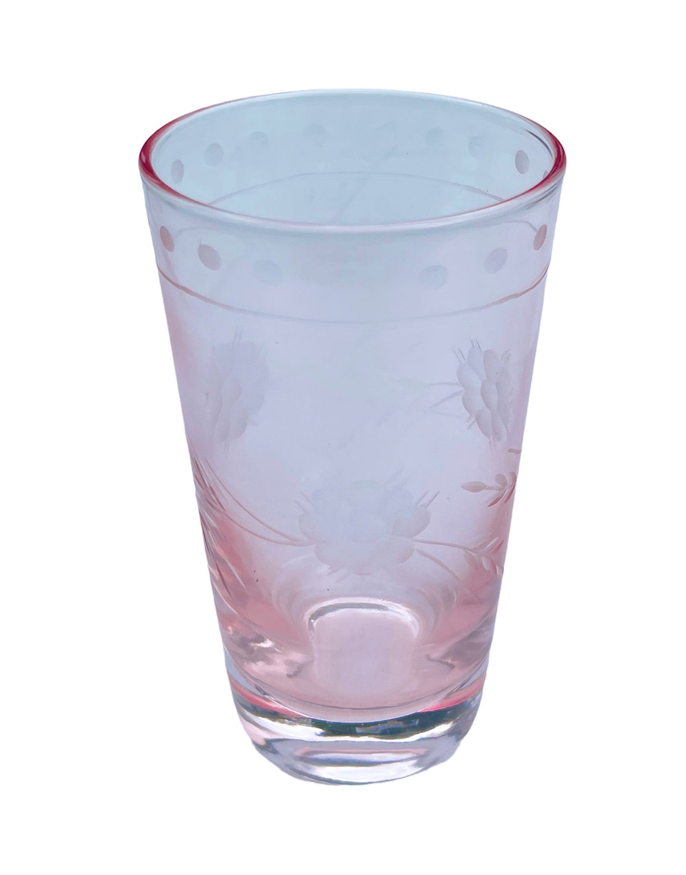 Set of 2 'Petra' Etched Glass Tumblers - Soft Pink