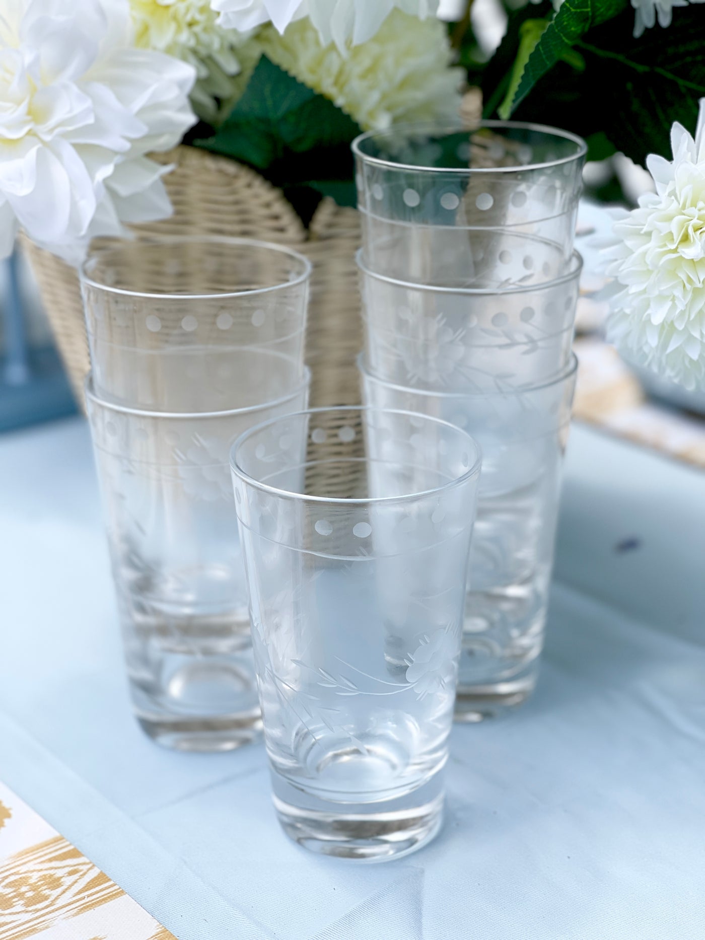 Set of 2 'Petra' Etched Glass Tumblers - Clear