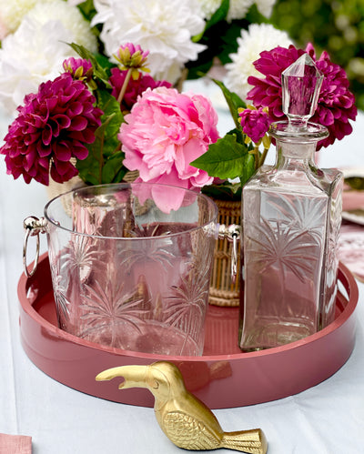 'Palm' Glass Ice Bucket Small