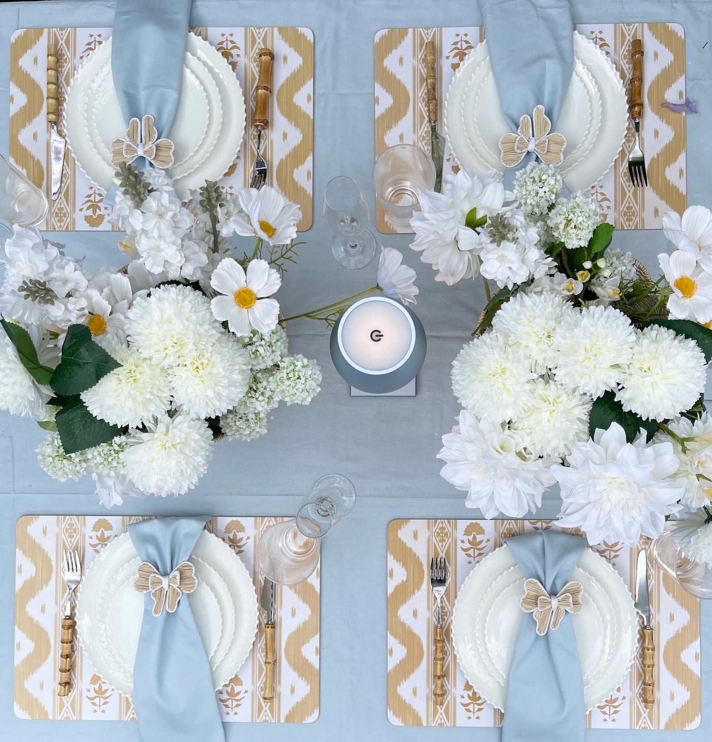 'Perfect Blue' Set of 4  Cloth Napkins