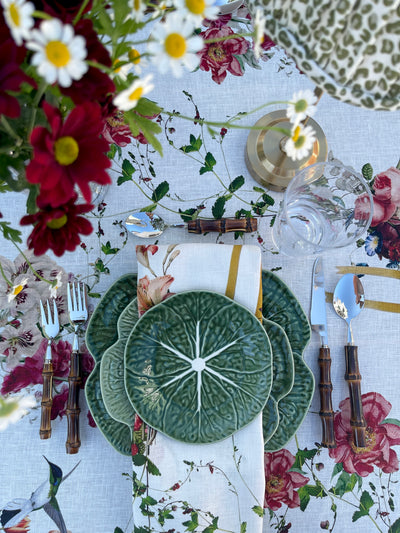 100% Pure Linen Tablecloth - 'TEA ROSE'
