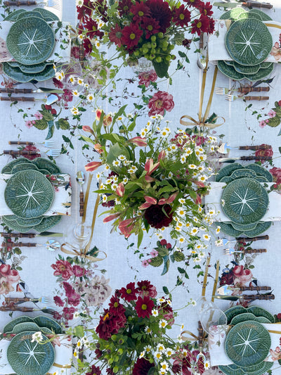 100% Pure Linen Tablecloth - 'TEA ROSE'
