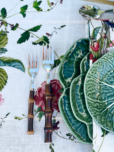 100% Pure Linen Tablecloth - 'TEA ROSE'