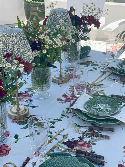 100% Pure Linen Tablecloth - 'TEA ROSE'
