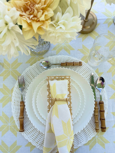 Set of 4 - 100% Pure Linen Napkins - 'STARLIGHT' Butter