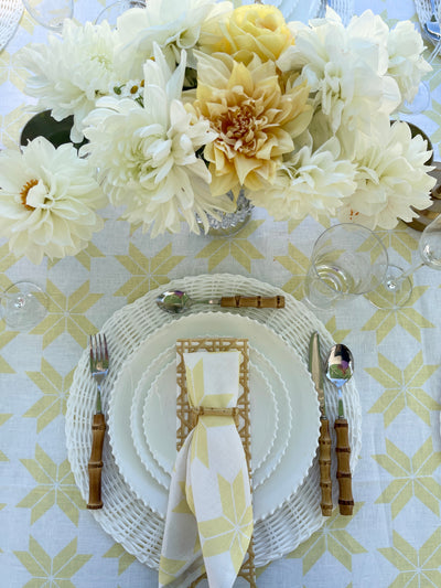 100% Pure Linen Tablecloth - 'STARLIGHT' Butter