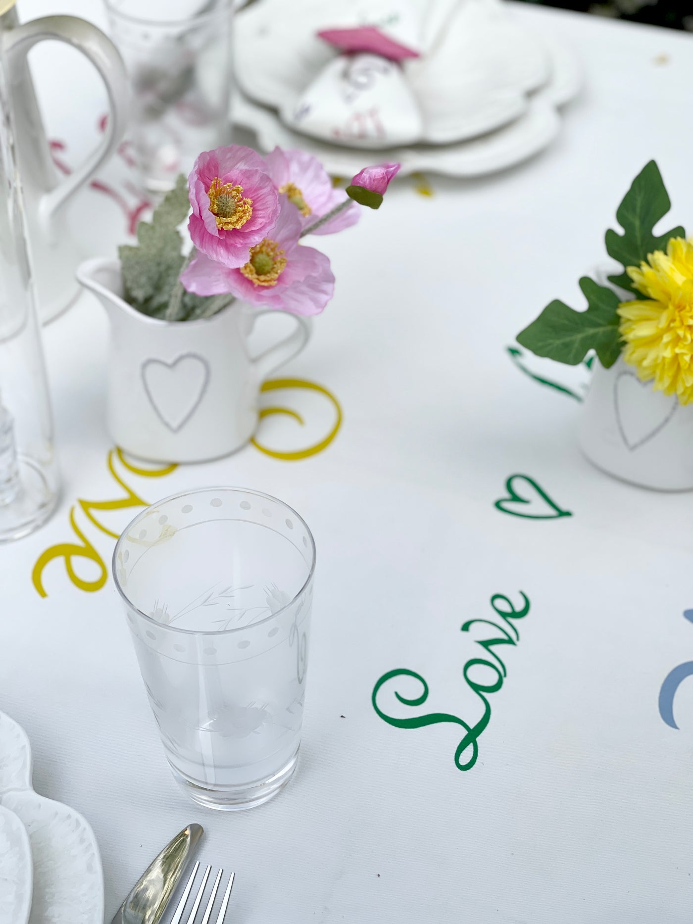 'Love is in the Air' Cotton Tablecloth