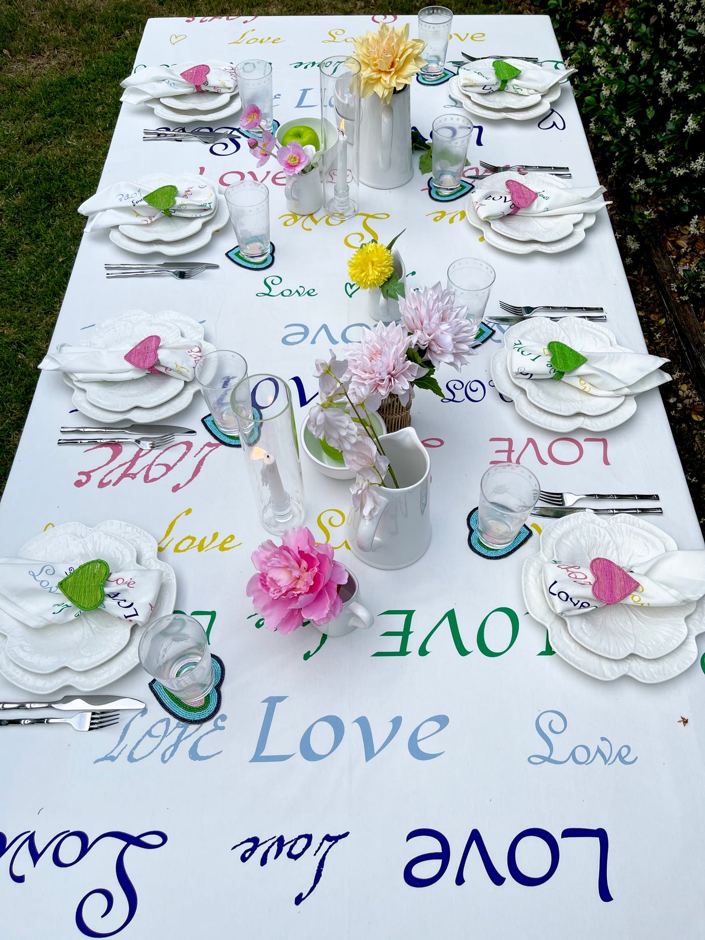 'Love is in the Air' Cotton Tablecloth