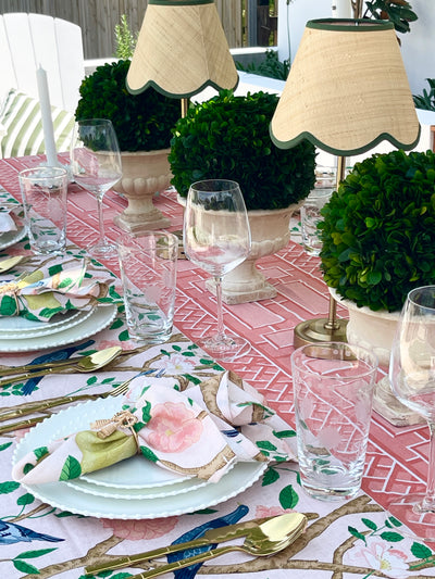 100% Pure Linen Tablecloth - 'MARGAUX' Pink