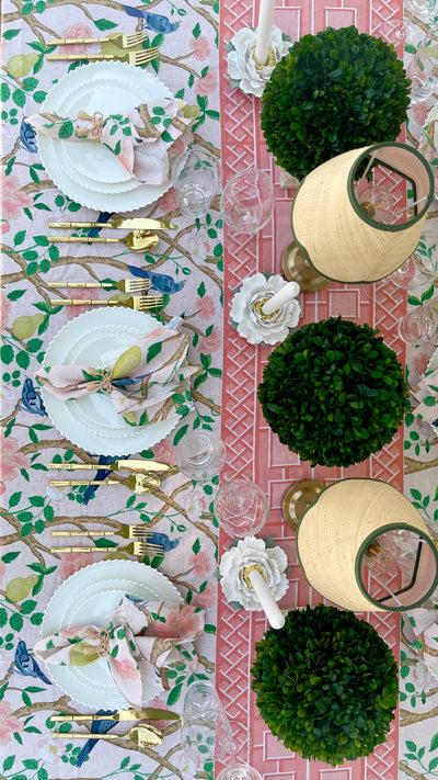 100% Pure Linen Tablecloth - 'MARGAUX' Pink