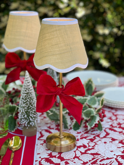 Block Printed Tablecloth 'Rococco' Red