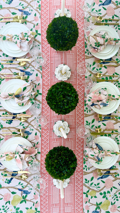 100% Pure Linen Tablecloth - 'MARGAUX' Pink