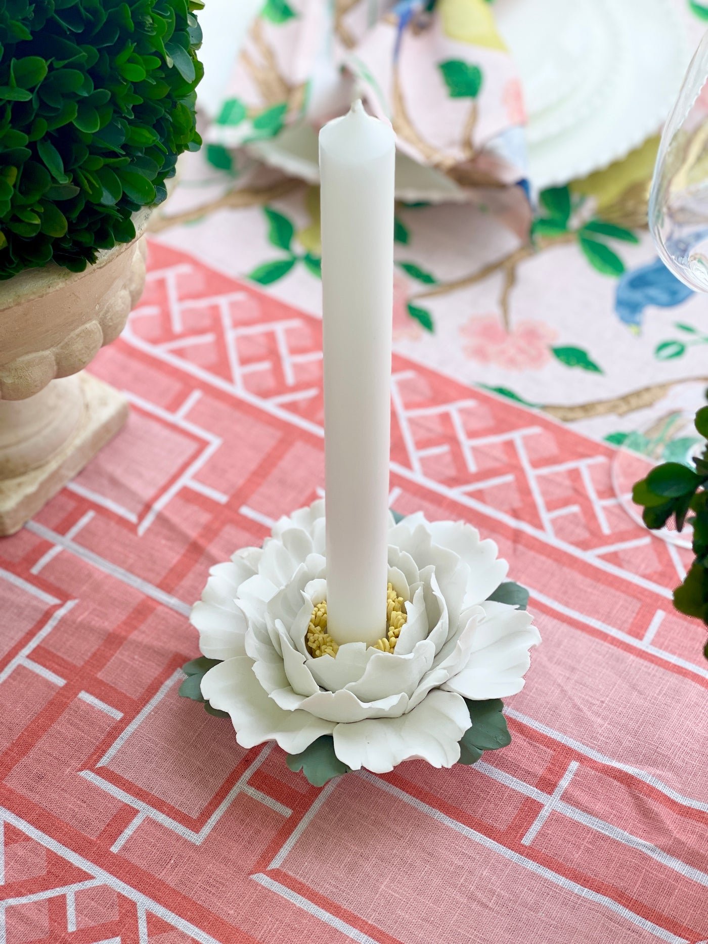 Set of 2 - 'Petales' Handmade Ceramic Candle Holders