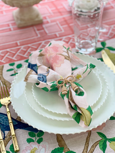 100% Pure Linen Tablecloth - 'MARGAUX' Pink