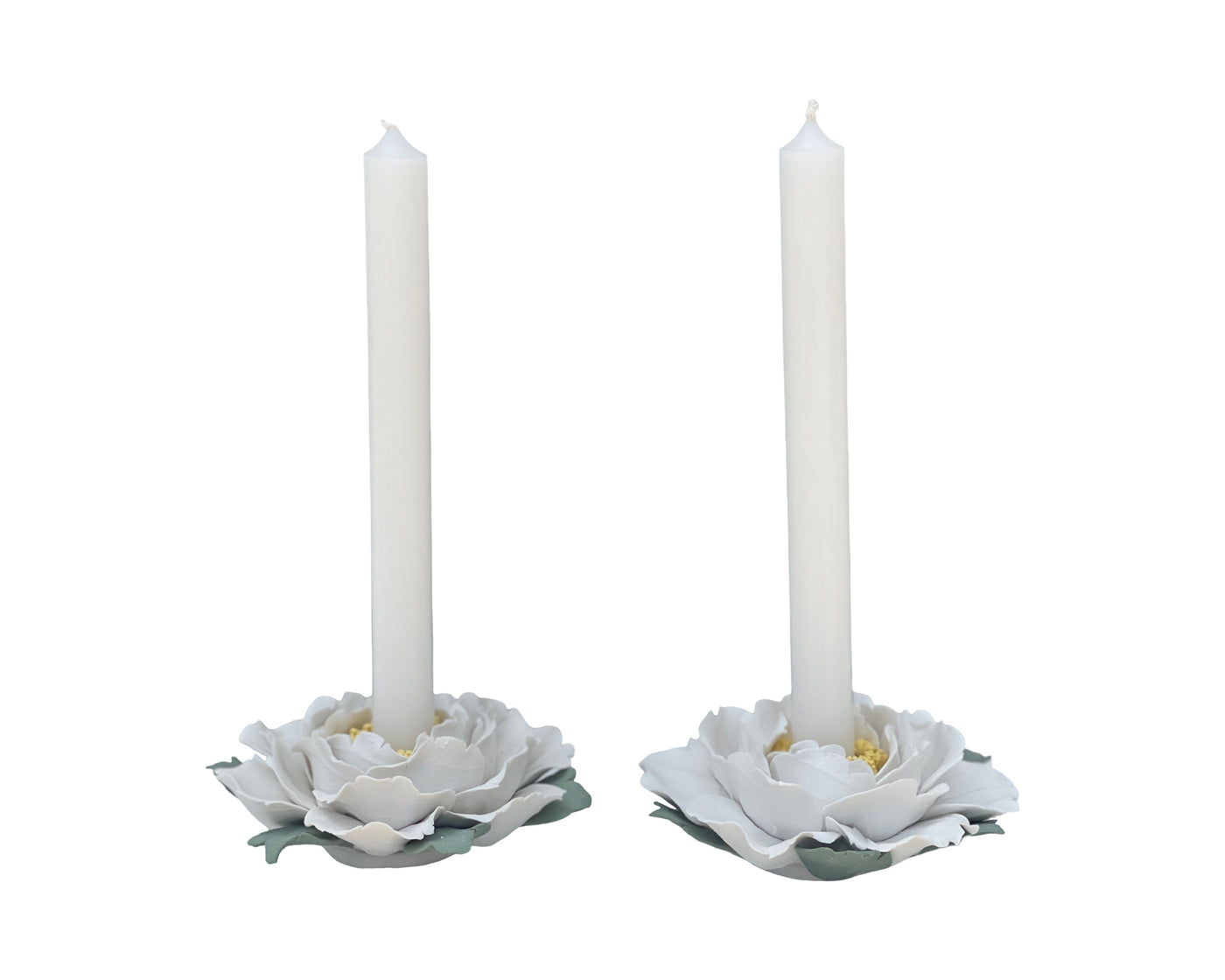 Set of 2 - 'Petales' Handmade Ceramic Candle Holders