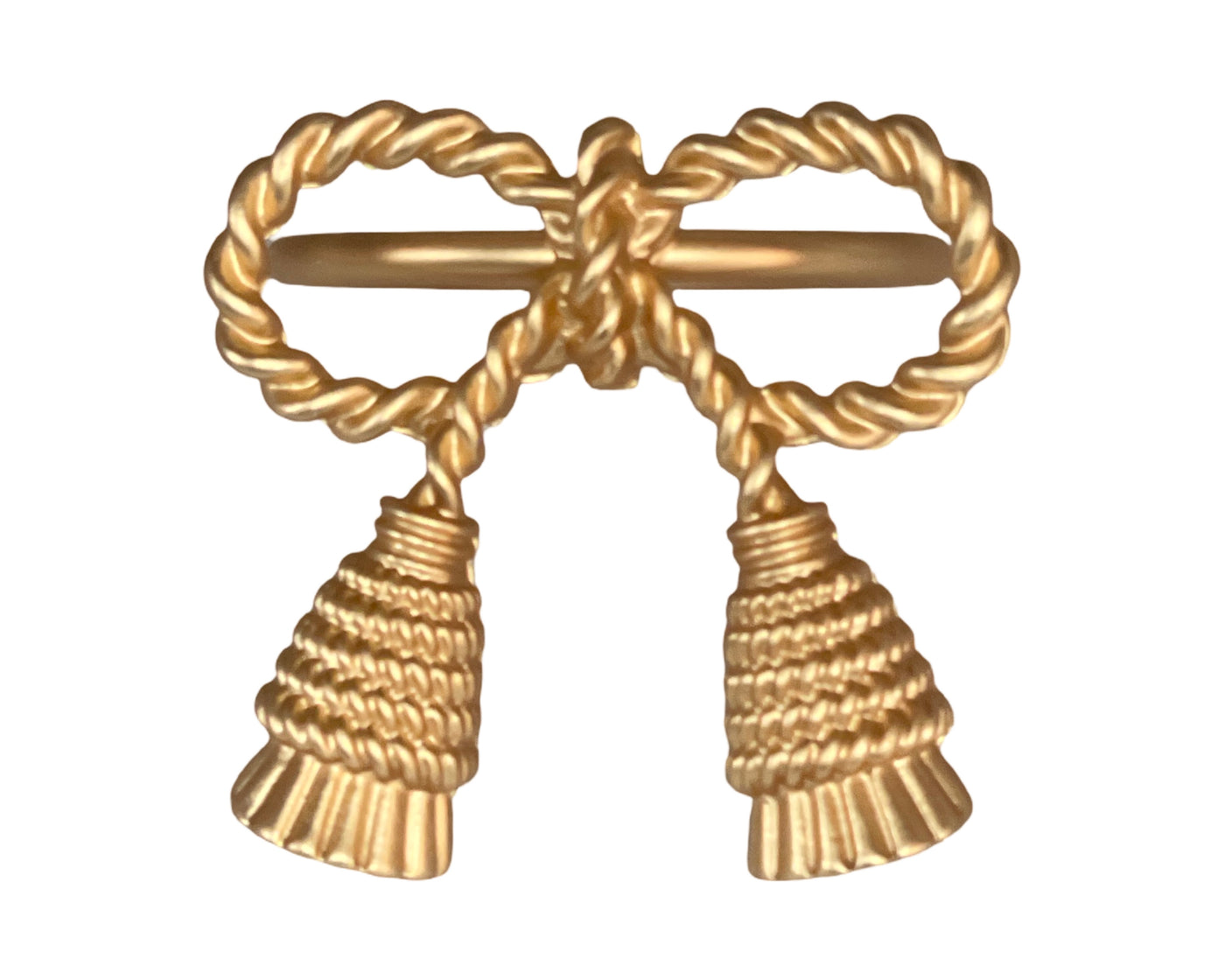 Gold Bow with Tassels Napkin Ring