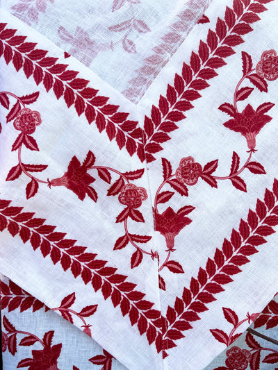 100% Pure Linen Tablecloth - 'BONNIE' Red