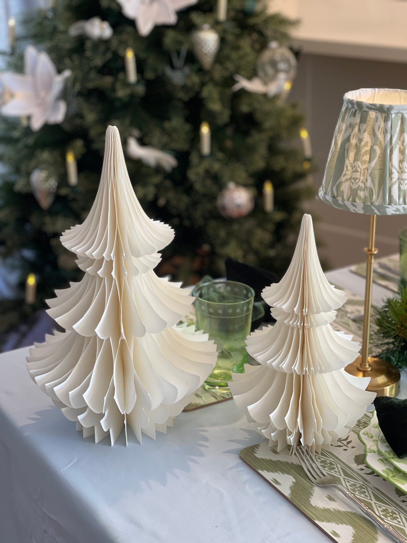 White Paper Table Top Christmas Tree Large