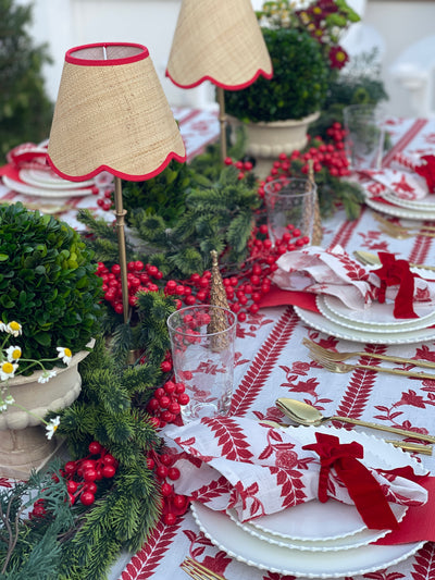 100% Pure Linen Tablecloth - 'BONNIE' Red