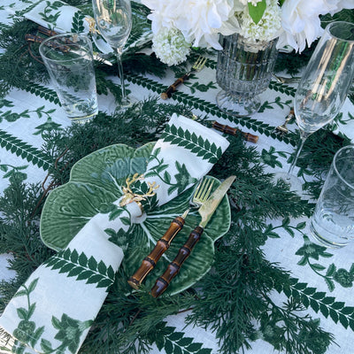 100% Pure Linen Tablecloth - 'BONNIE' Green