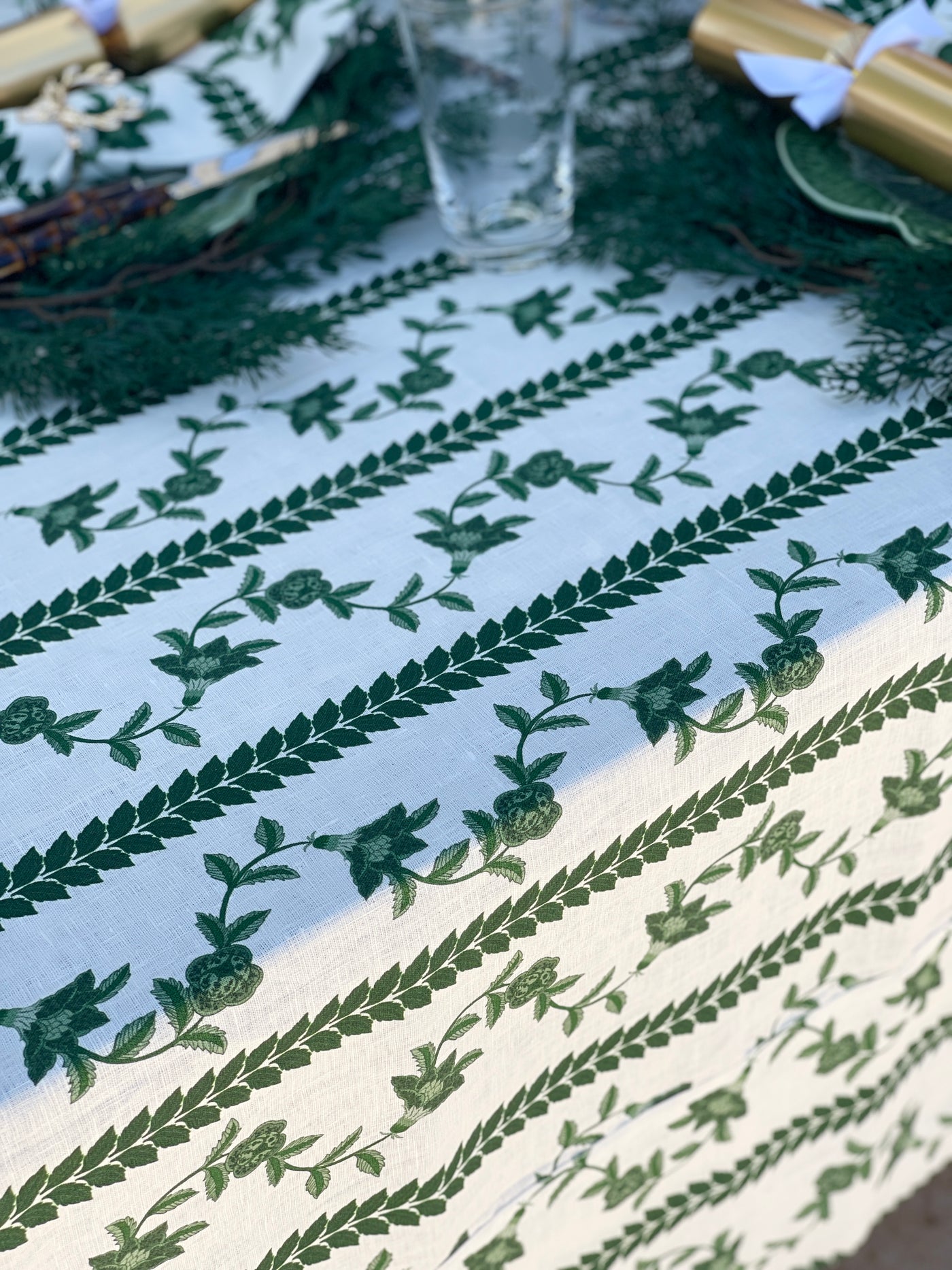 100% Pure Linen Tablecloth - 'BONNIE' Green