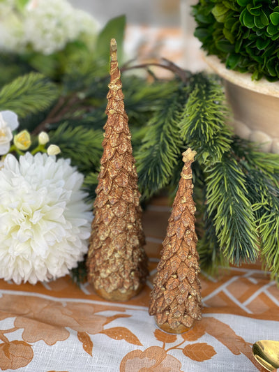 Gold Table Top Christmas Tree - Small - 15cm