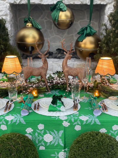 100% Pure Linen Tablecloth - 'EMMELINE' Green