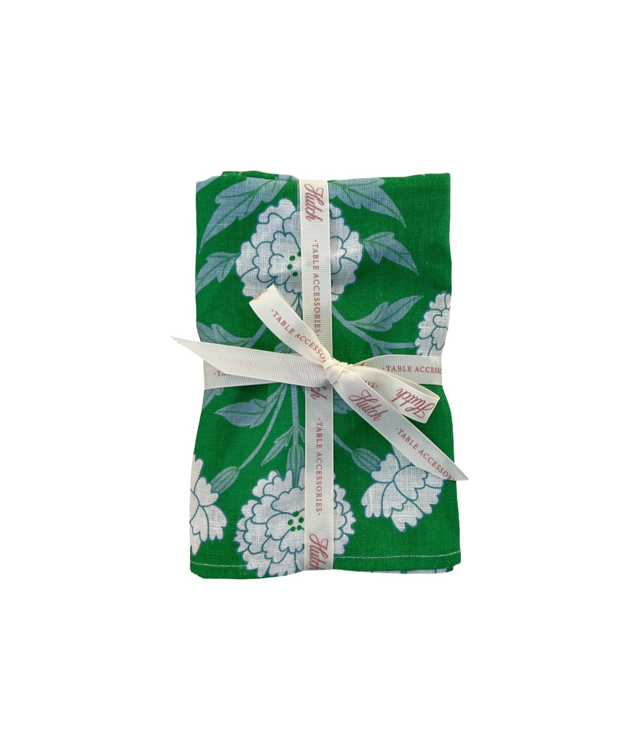 Set of 4 - 100% Pure Linen Napkins - 'EMMELINE' Green