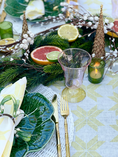 100% Pure Linen Tablecloth - 'STARLIGHT' Butter