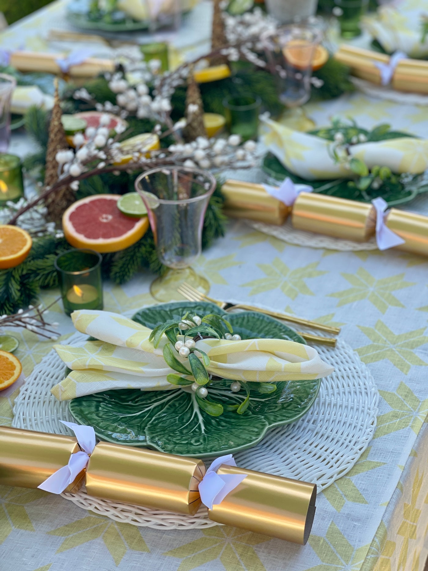 100% Pure Linen Tablecloth - 'STARLIGHT' Butter