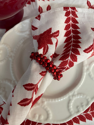 Set of 4 - 100% Pure Linen Napkins - 'BONNIE' Red