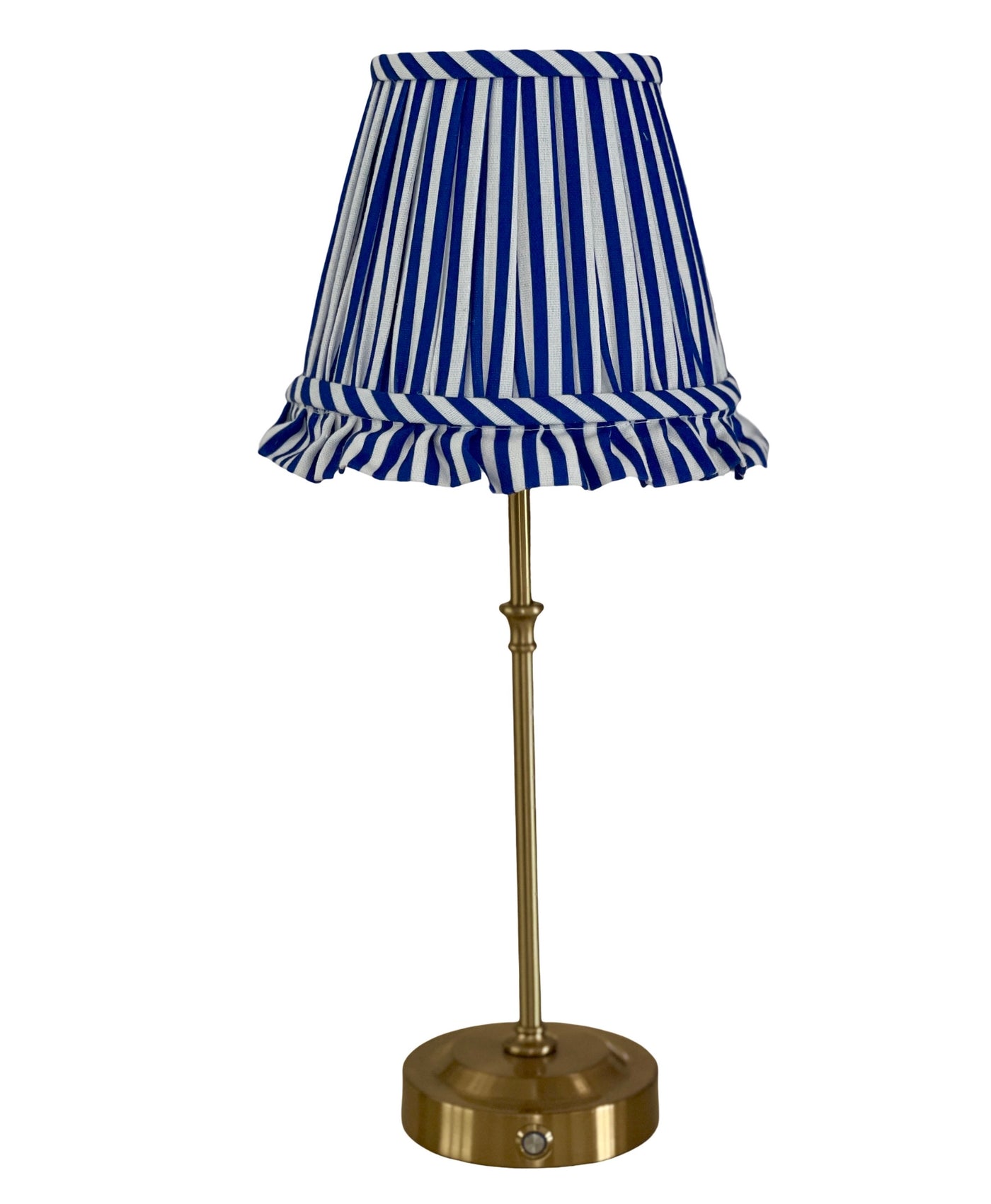 'Iris' Cordless Lamp Base and Blue Stripe 'Raffles' Shade * PURCHASE 2 OR MORE AND SAVE 10% *