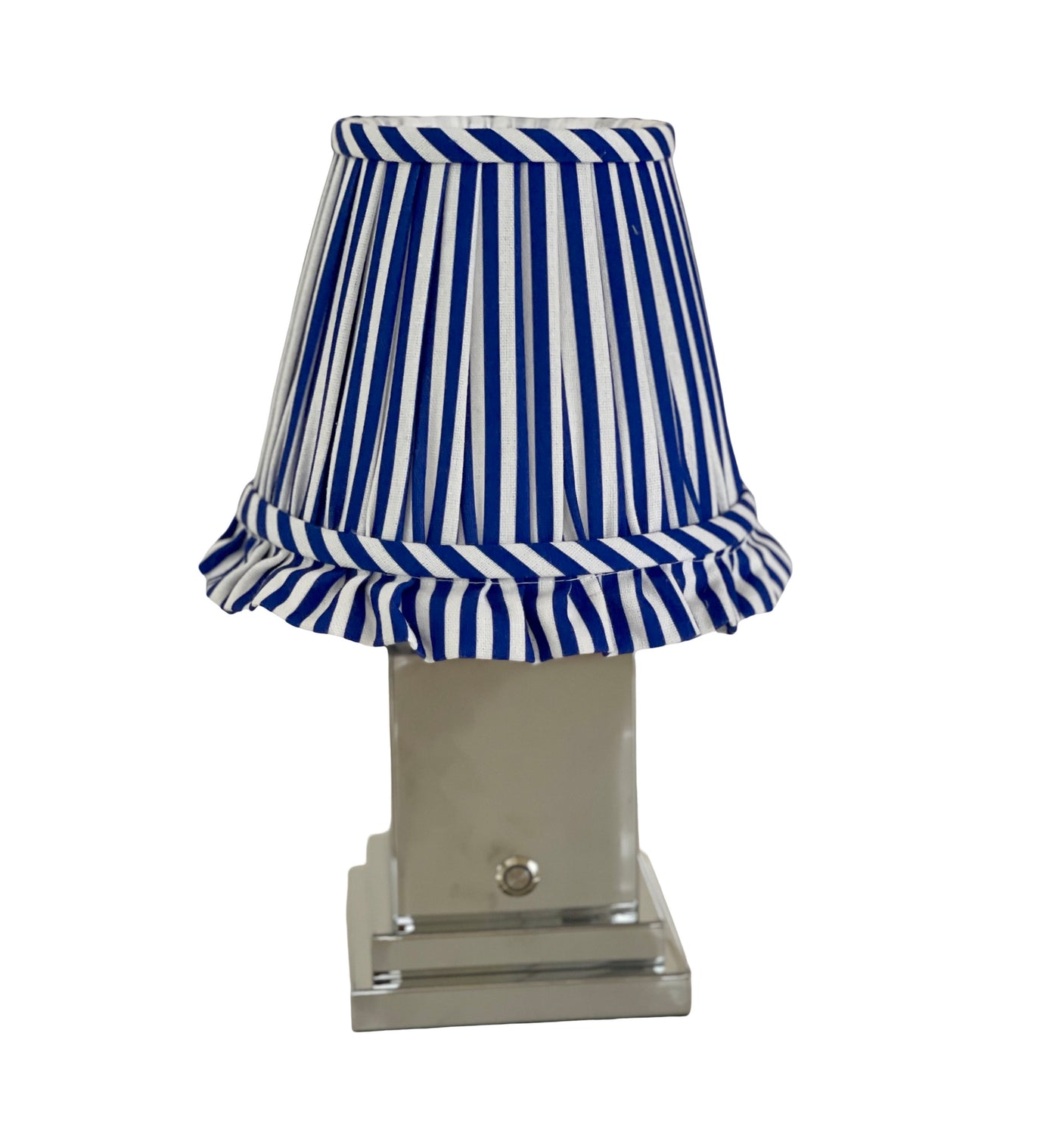 'Stanley' Cordless Lamp Base with Blue Stripe 'Raffles' Shade * PURCHASE 2 OR MORE AND SAVE 10% *