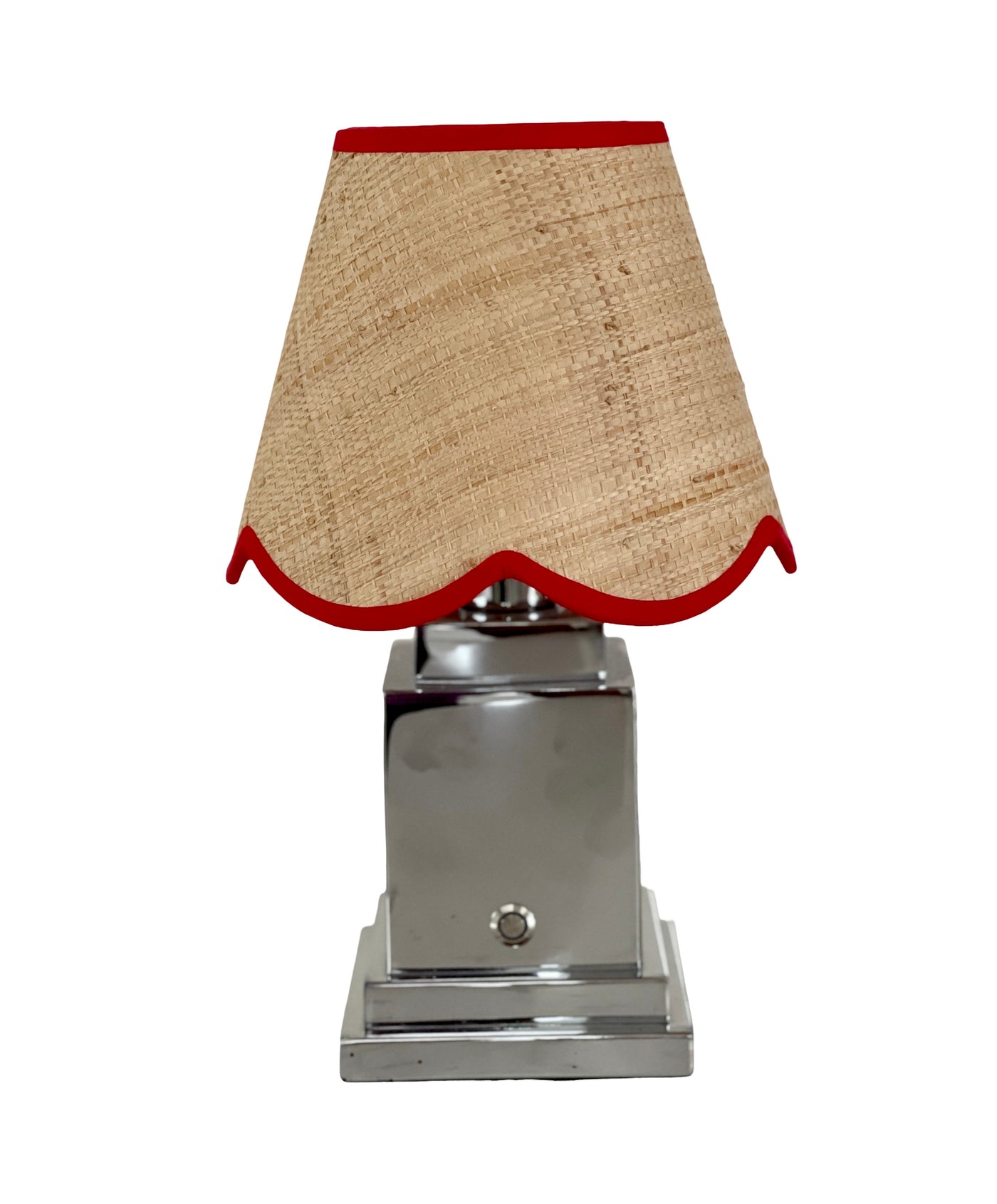 'Stanley' Cordless Lamp Base with 'Regent' Seagrass Shade with red trim * PURCHASE 2 OR MORE AND SAVE 10% *