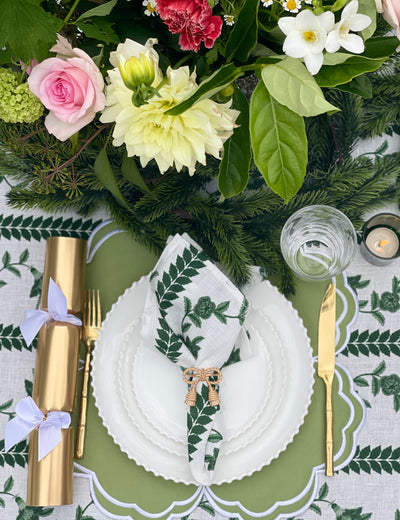 100% Pure Linen Tablecloth - 'BONNIE' Green