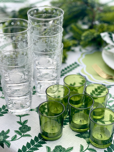 Tealight Candle Holder - Clear Forest Green
