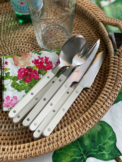 24pc Stainless Steel Cutlery Set - Ivory