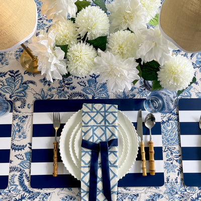 Block Printed Tablecloth 'Blue Palace'