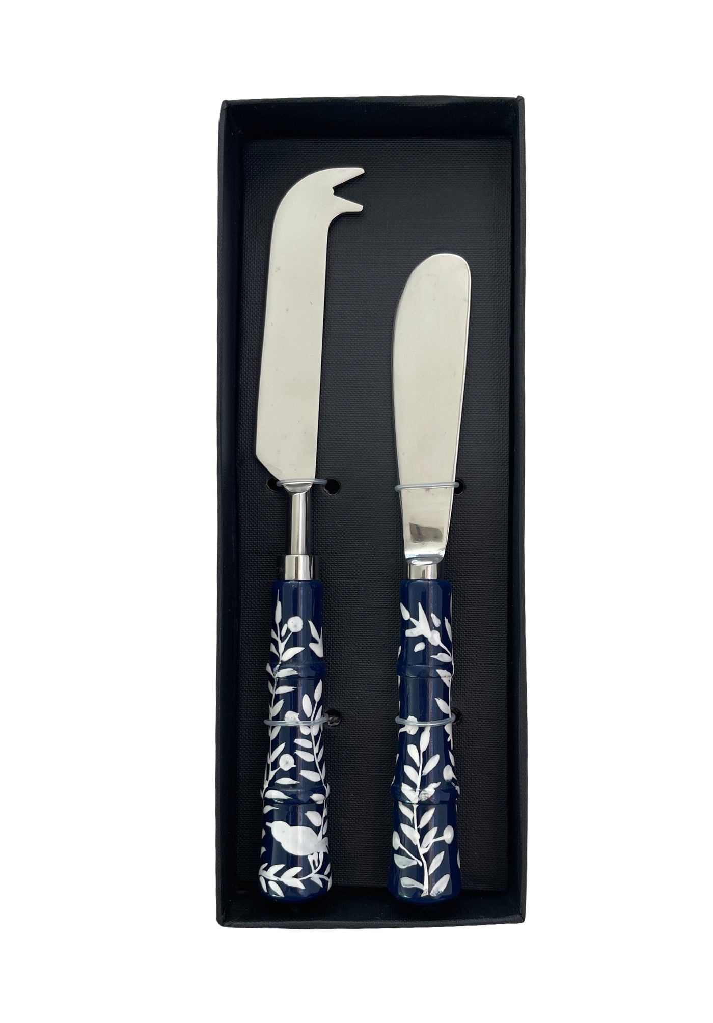 Chinoiserie 2pc Cheese Set - Navy