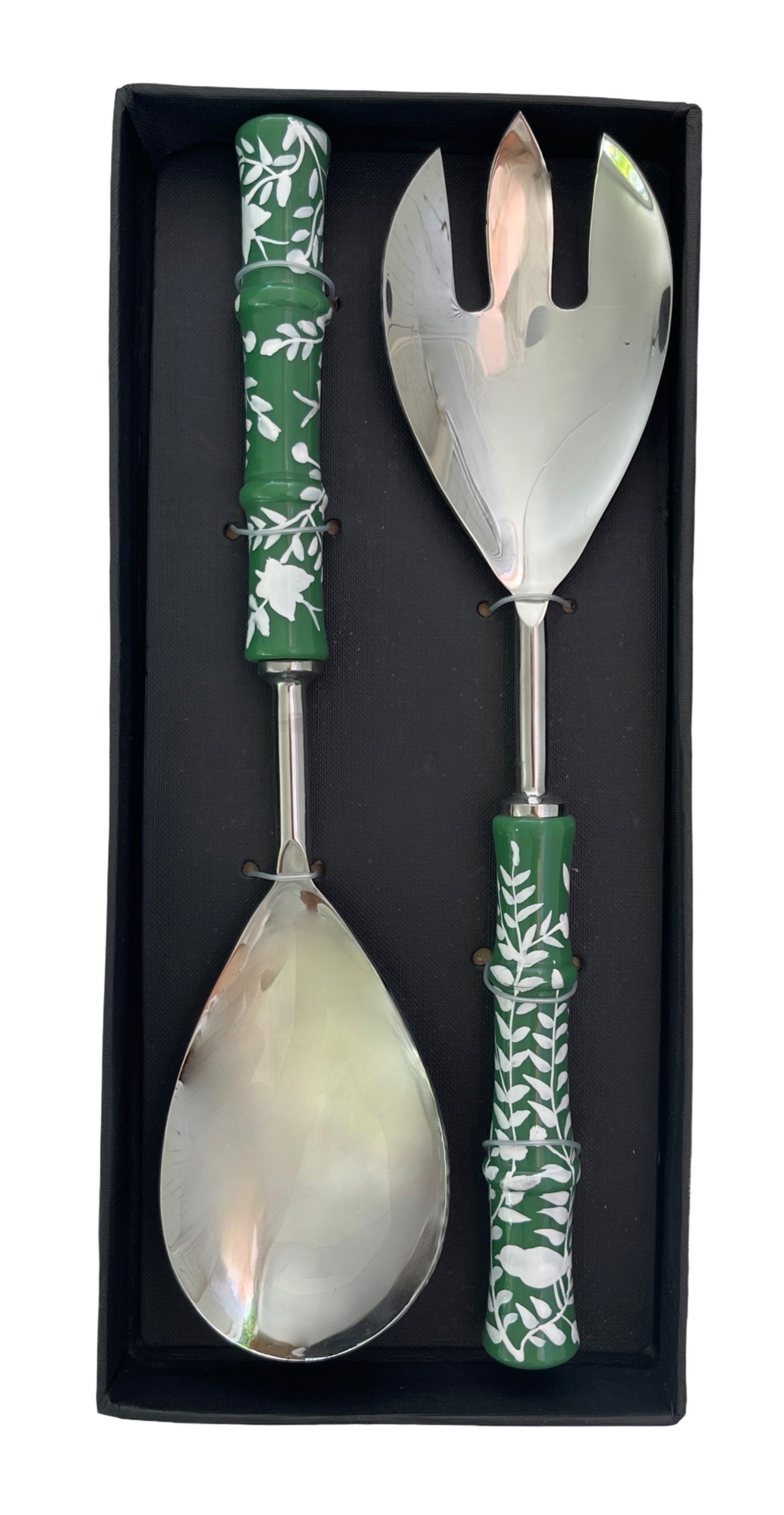 Chinoiserie Salad Servers - Green