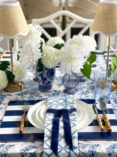 Block Printed Tablecloth 'Blue Palace'