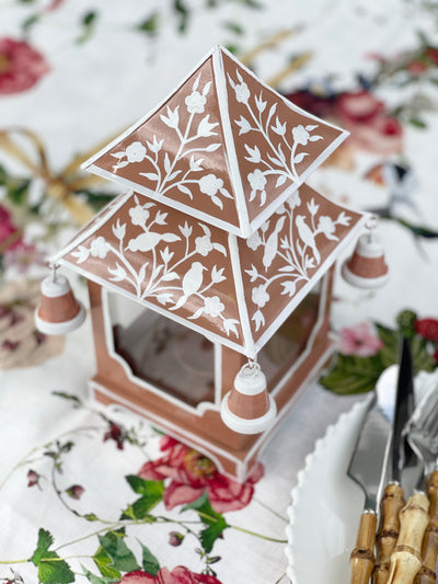 Chinoiserie Pagoda Candle Holder - Caramel