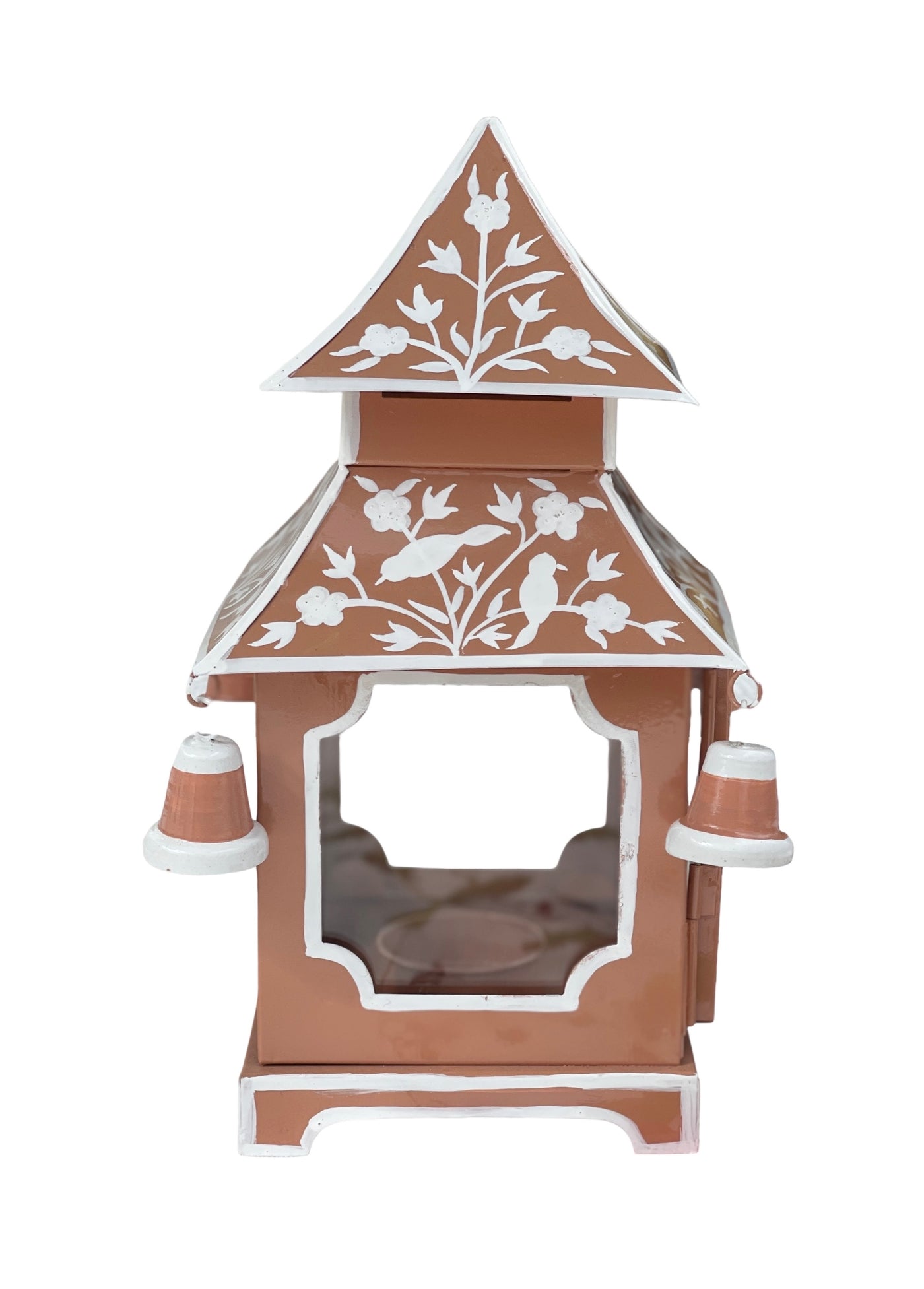 Chinoiserie Pagoda Candle Holder - Caramel
