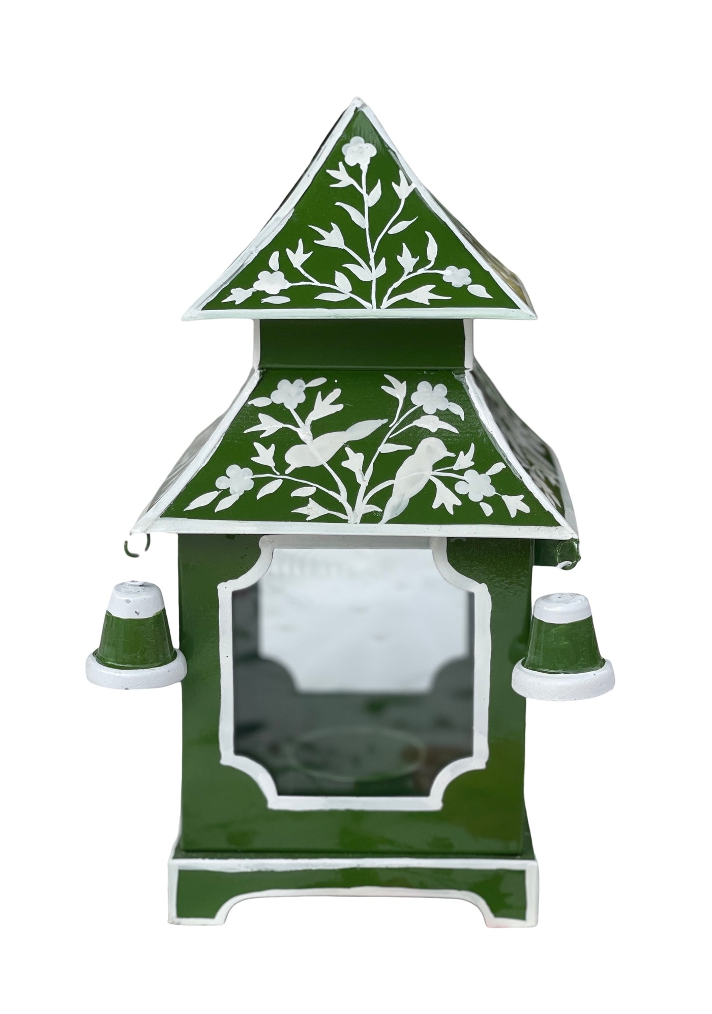 Chinoiserie Pagoda Candle Holder - Green
