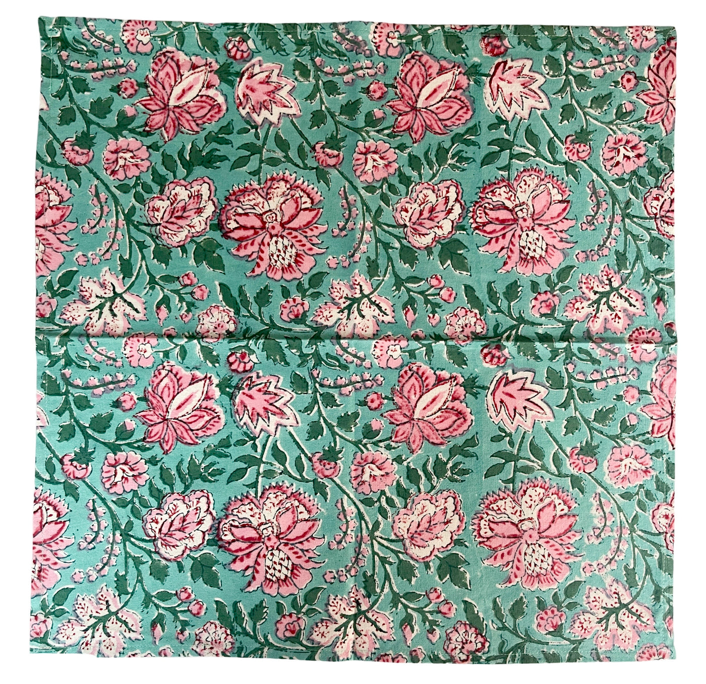 Set of 4 Hand Block Printed Cloth Napkin - 'Ranya's Garden'