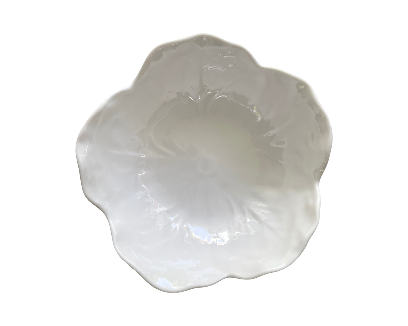 Melamine Cabbage Serving Bowl - White - Small